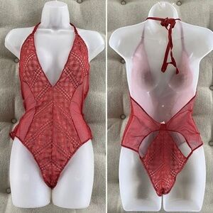 Victoria's Secret Fiery Lace teddy RUSTIC ORANGE